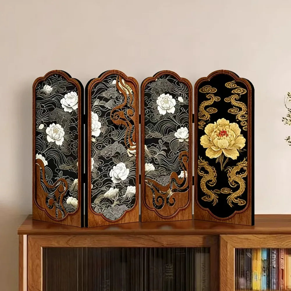 Miniature Folding Screen 1:12 Scale – Chinese Retro Dollhouse