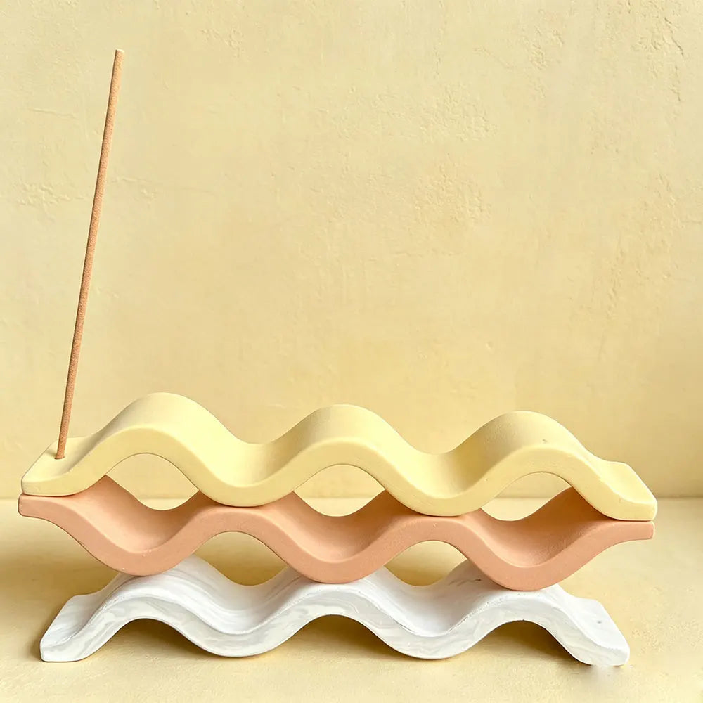 Wave Incense Holder Silicone Mold – DIY Resin Plaster Cement
