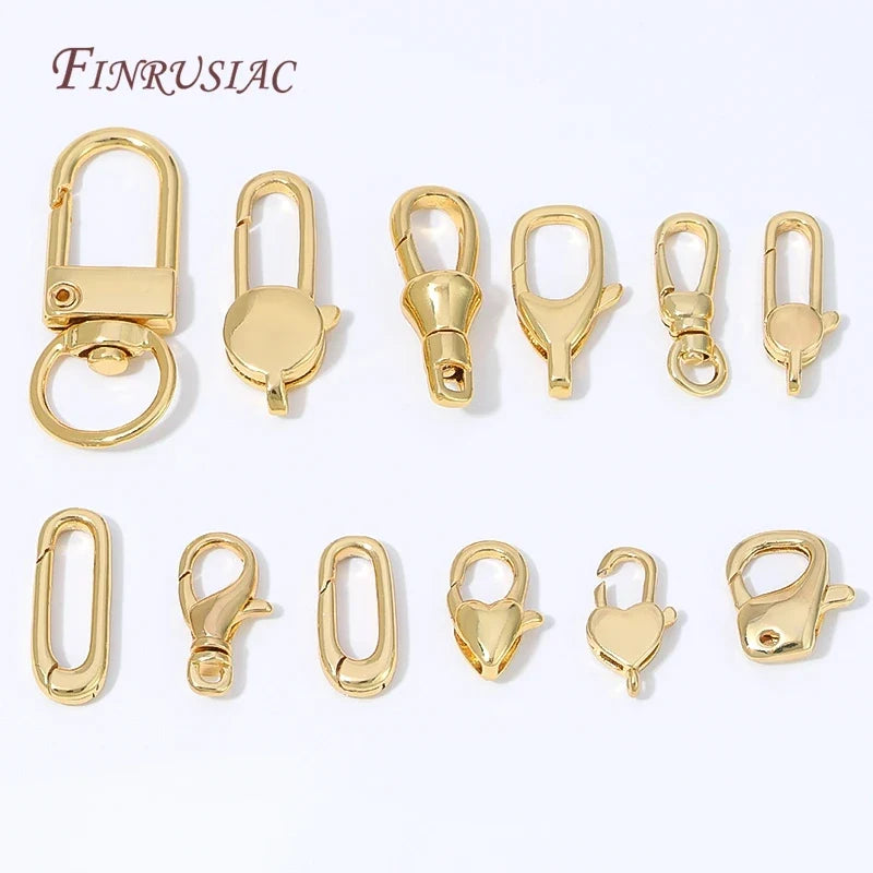 18K Gold Plated Mini Heart Lobster Clasp – DIY Jewelry Findings