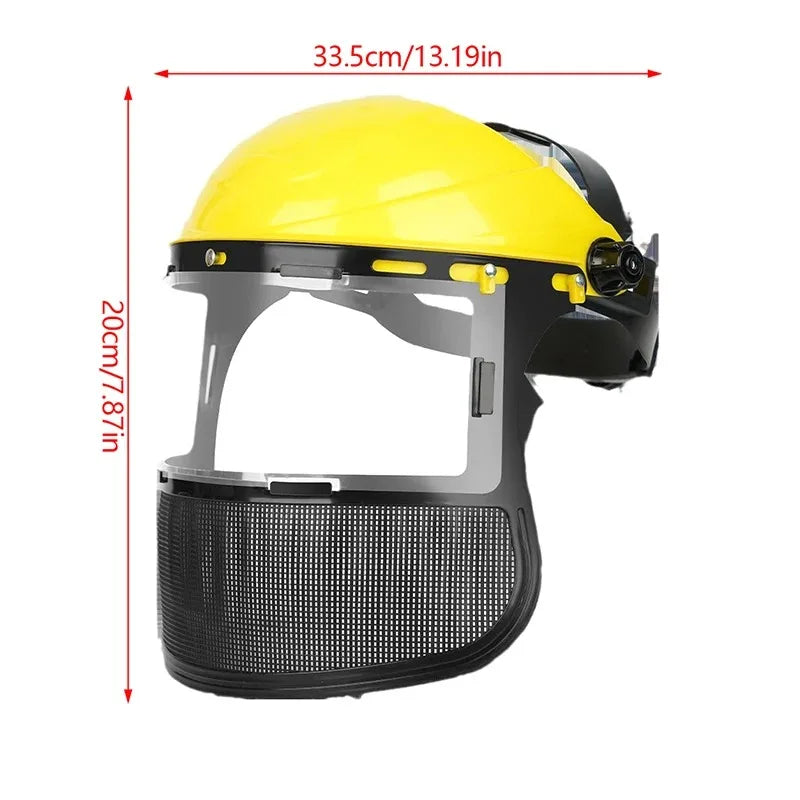 PVC Safety Helmet & Full Face Mesh Mask | Forestry Garden