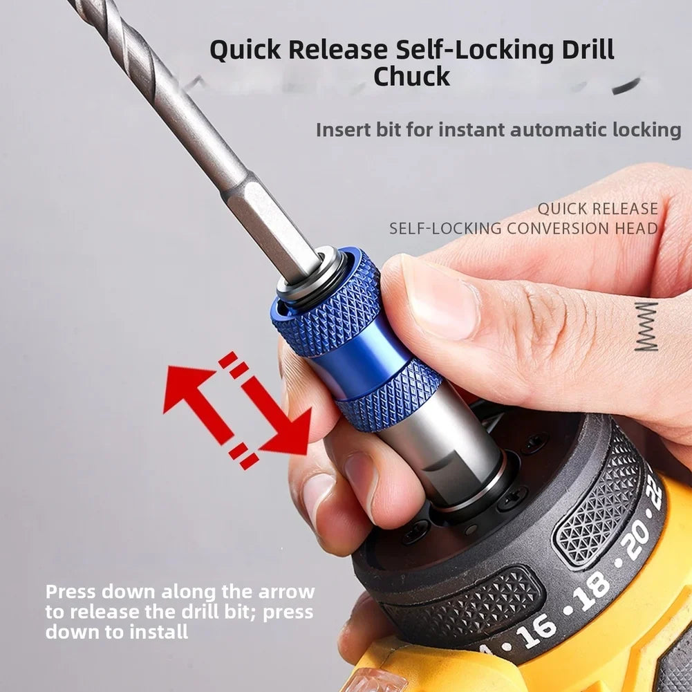 6.35mm Hex Quick-Release Drill Bit Adapter | Keyless Converter