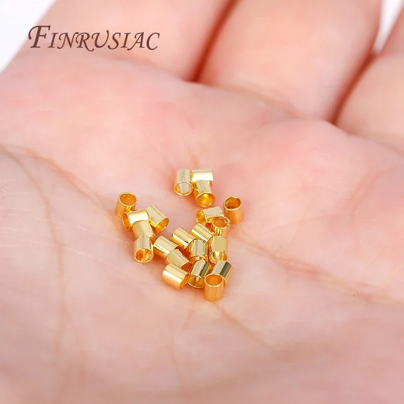 14K/18K Gold Plated 2mm Tube Crimp Beads | Jewelry Making