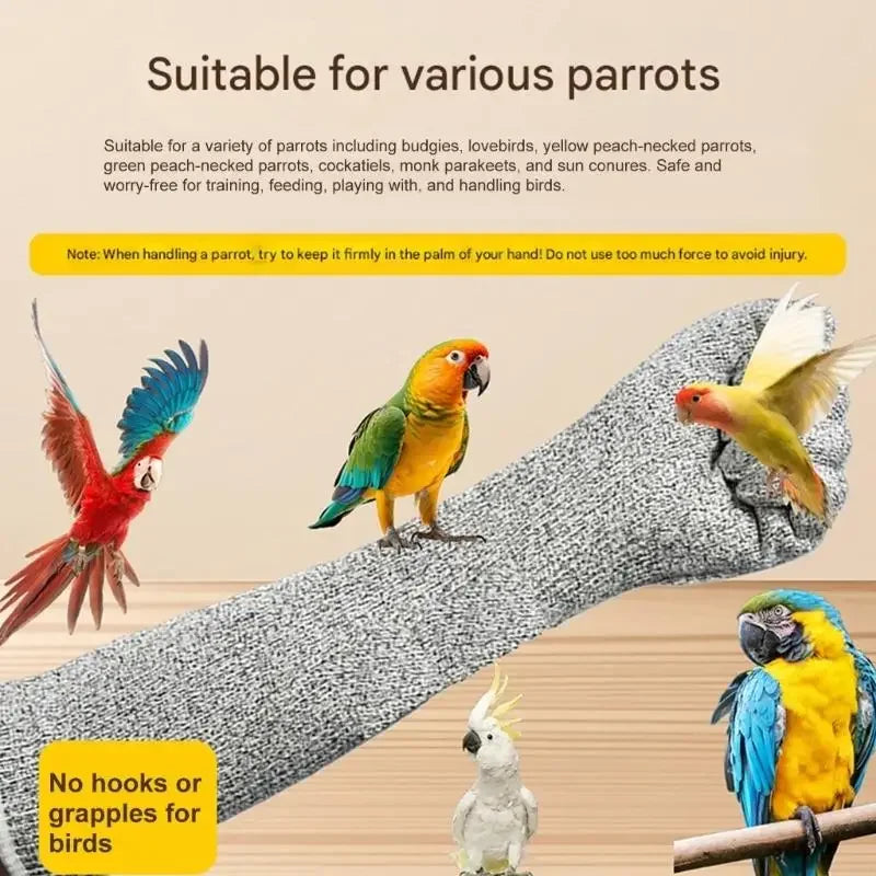 Parrot Anti-Bite Loofah Gloves – Bird Training Hand Guard