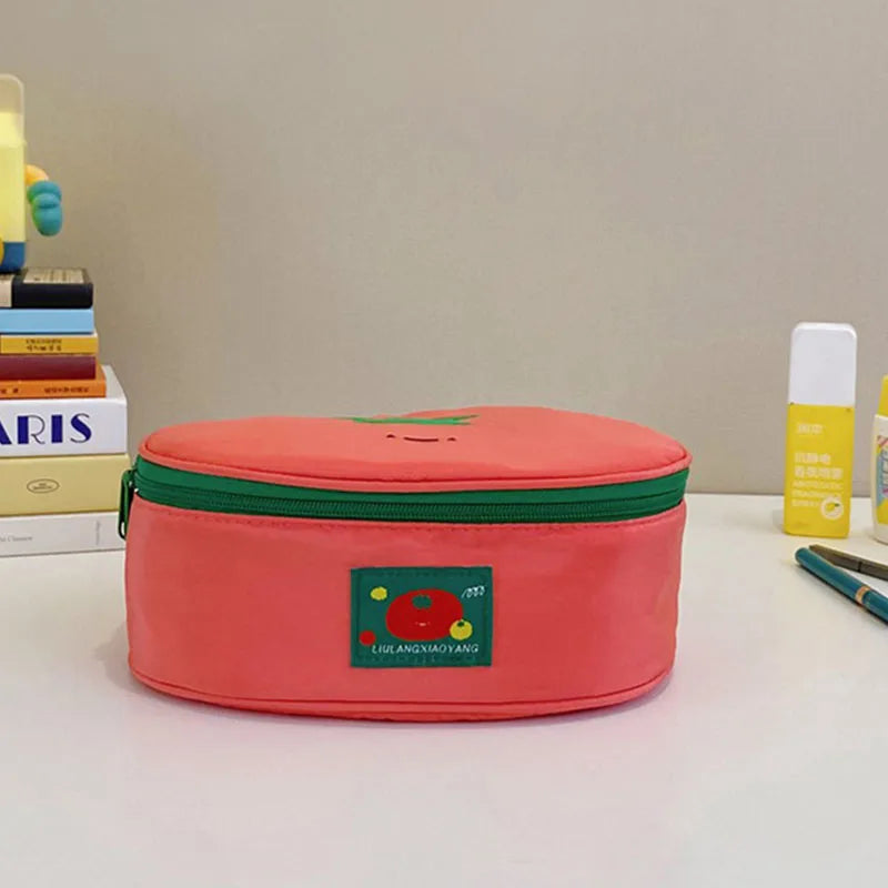 Tomato Shape Makeup Brush Bag – Large Capacity Cosmetic Organizer