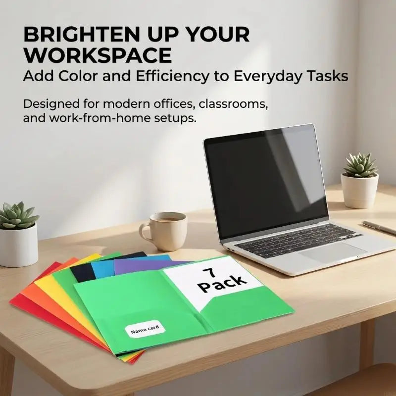 Two-Pocket Document Folders 7-Pack | A4 Assorted Colors