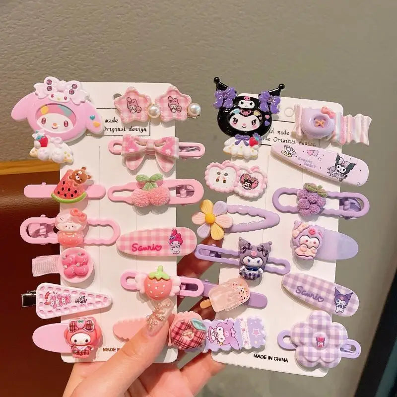 Sanrio Hello Kitty Hair Clips Set – Cute Cartoon Side Clamps