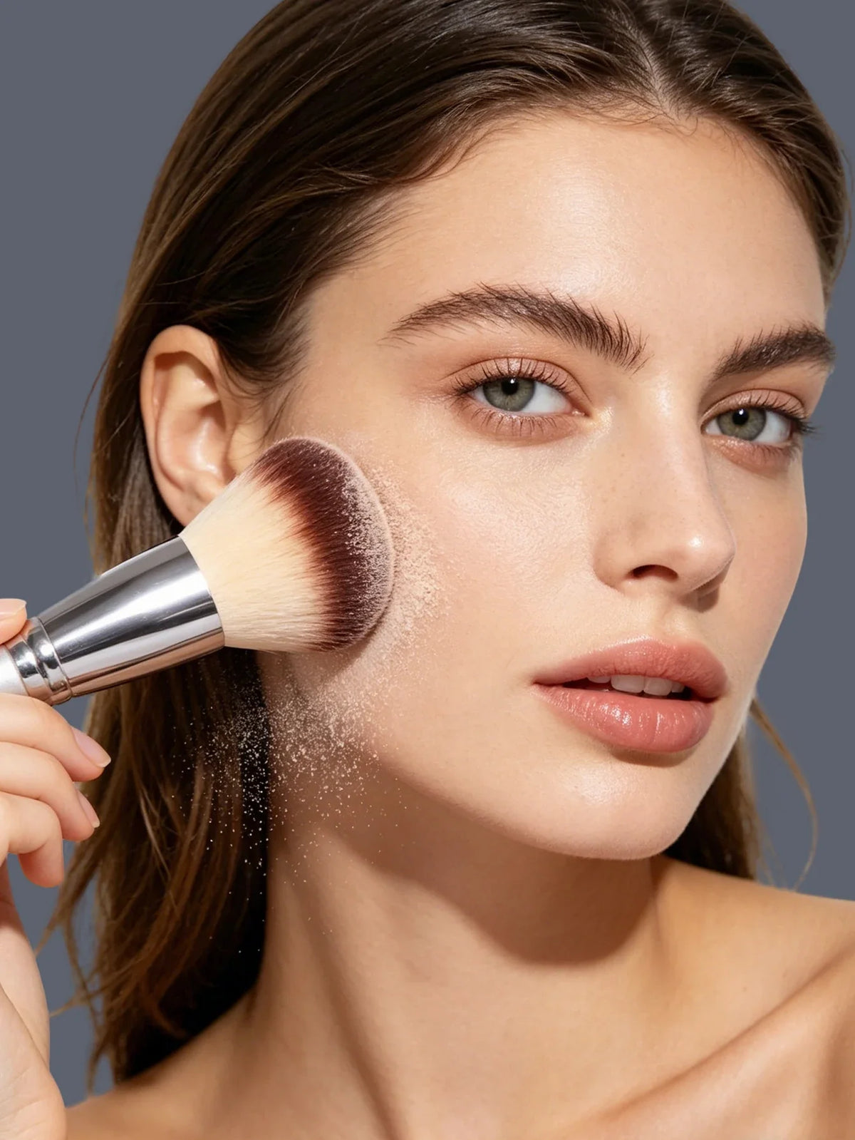 Fluffy Large Powder Brush – Soft Wool Fiber Blush & Contour