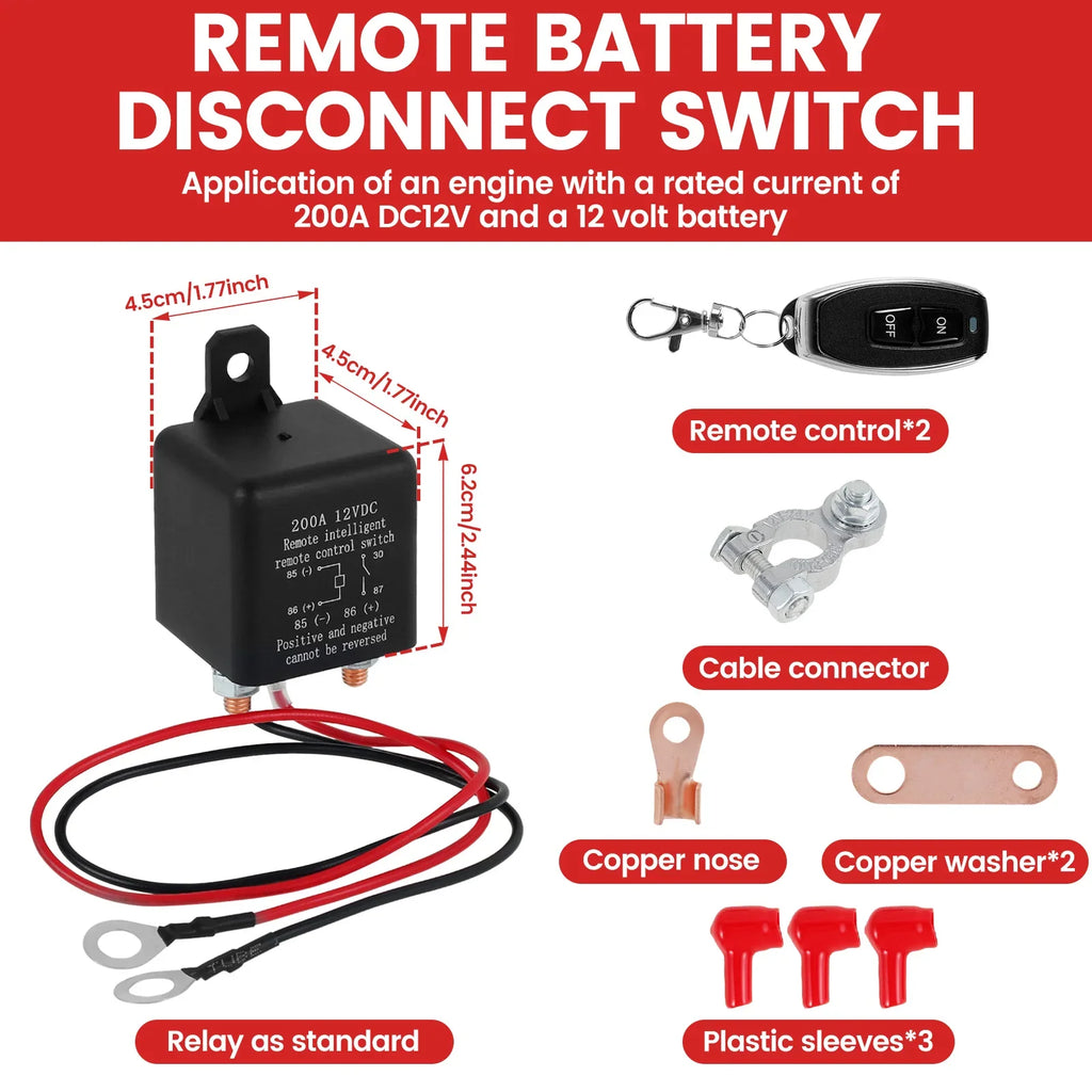 12V 200A Remote Battery Disconnect Switch – 2 Key Fobs