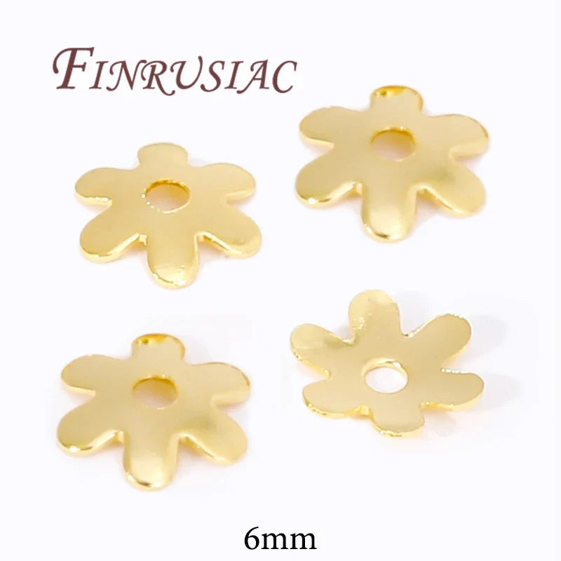 18K/14K Gold Plated Flower Bead Caps – DIY Jewelry Spacers