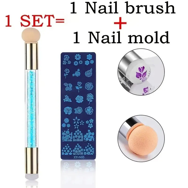 Nail Stamping Plates Set – Silicone Stamper & Stencils