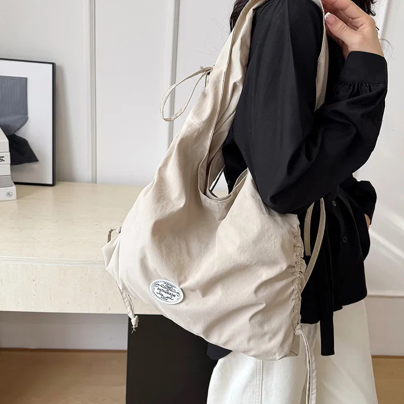 Women's Large Nylon Tote Drawstring Shoulder Bag | Nixie