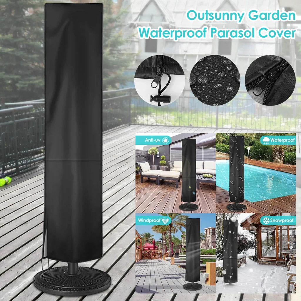 Waterproof Cantilever Patio Umbrella Cover – 210D Oxford Zip