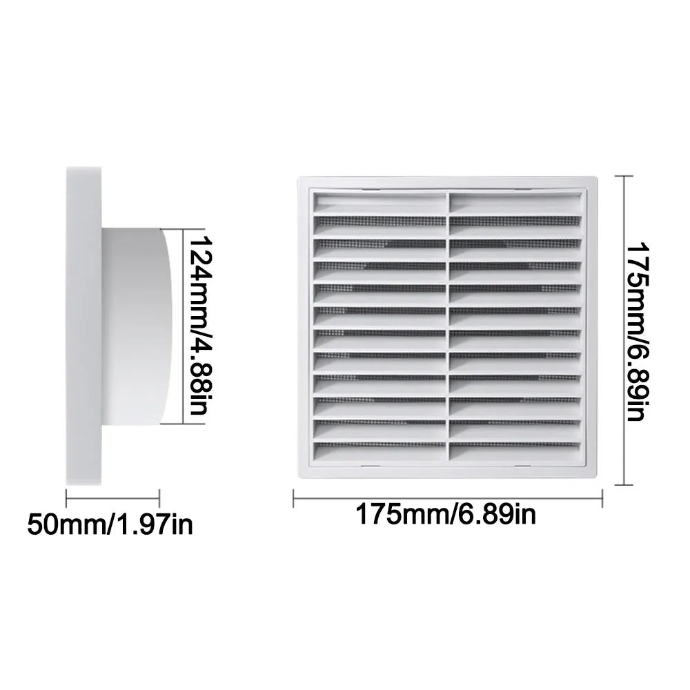Square Air Vent Grille Cover 4–8 In | Aluminum Fiber Mesh
