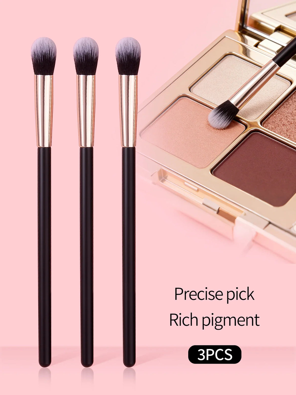 3-Piece Eye Makeup Brush Set – Soft Eyeshadow Blending Brushes