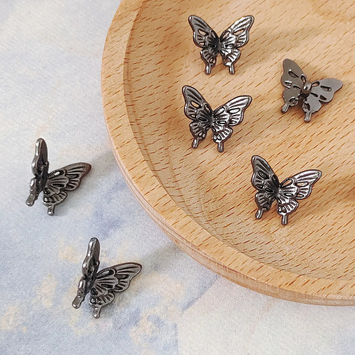 20Pcs Antique Silver Butterfly Charms for DIY Jewelry Making