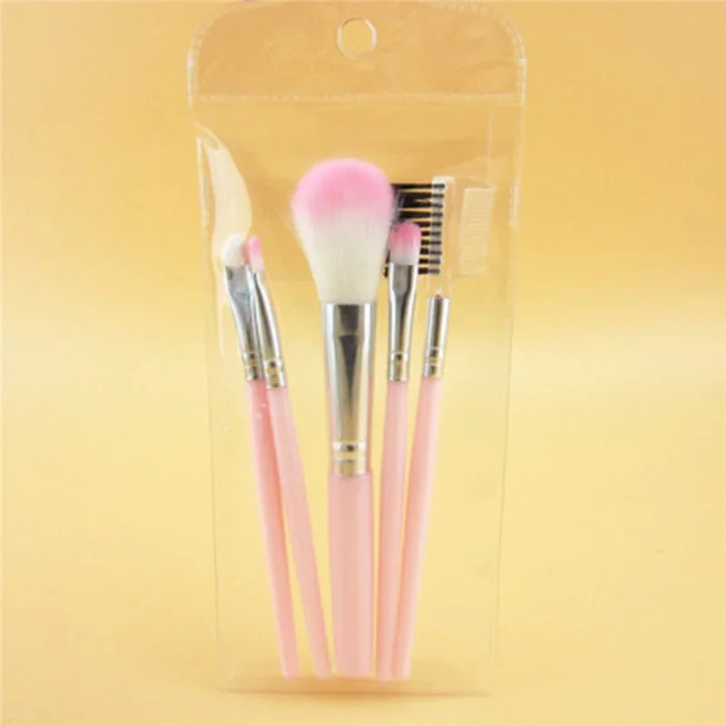 MicroJoy 5-Piece Makeup Brush Set – Eye Shadow, Blush & Powder
