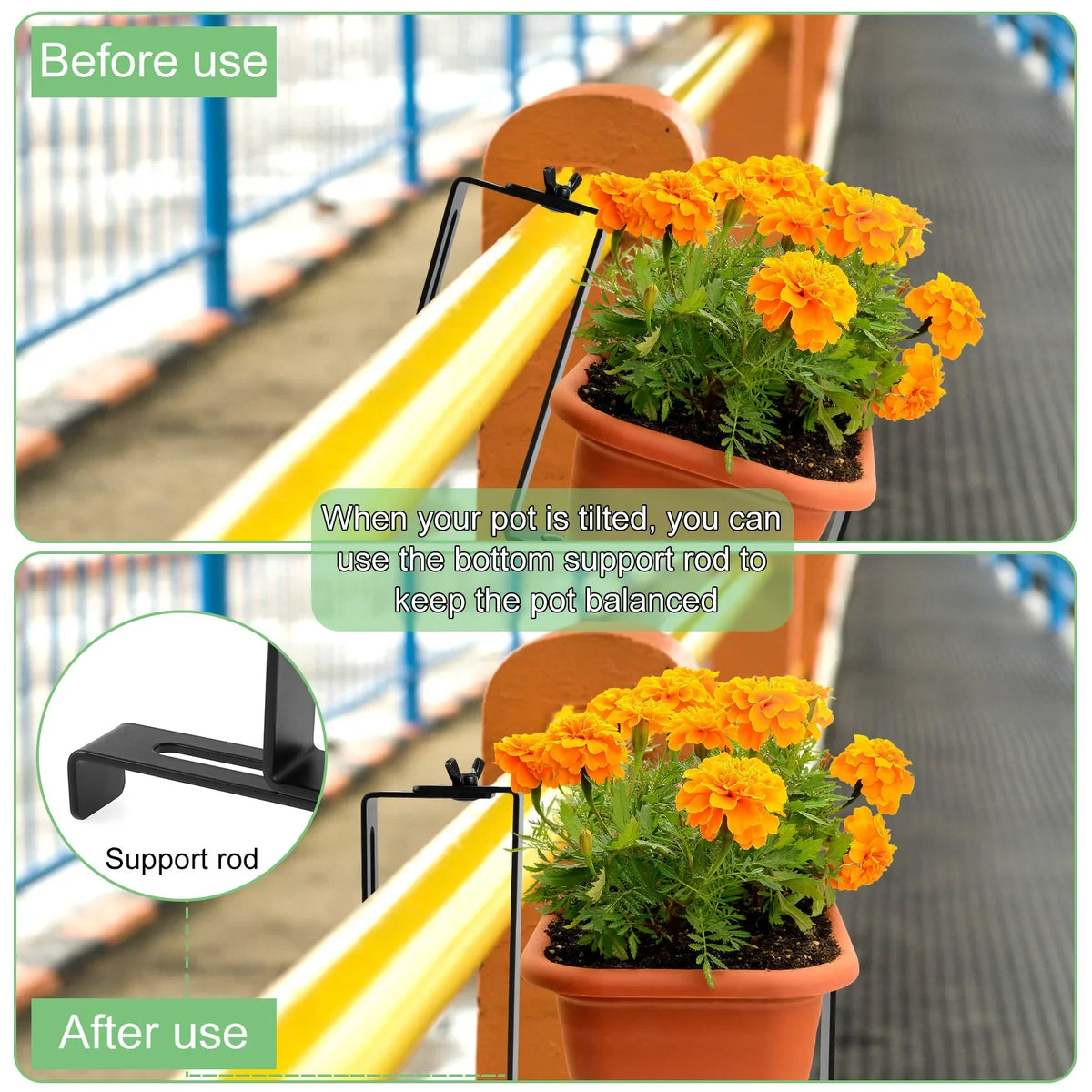 Adjustable Planter Box Brackets – Heavy Duty Steel Window Holder