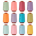 12 Pcs 800Yd Vibrant Polyester Sewing Thread Spools Kit