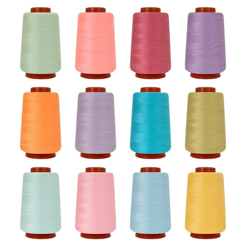 12 Pcs 800Yd Vibrant Polyester Sewing Thread Spools Kit