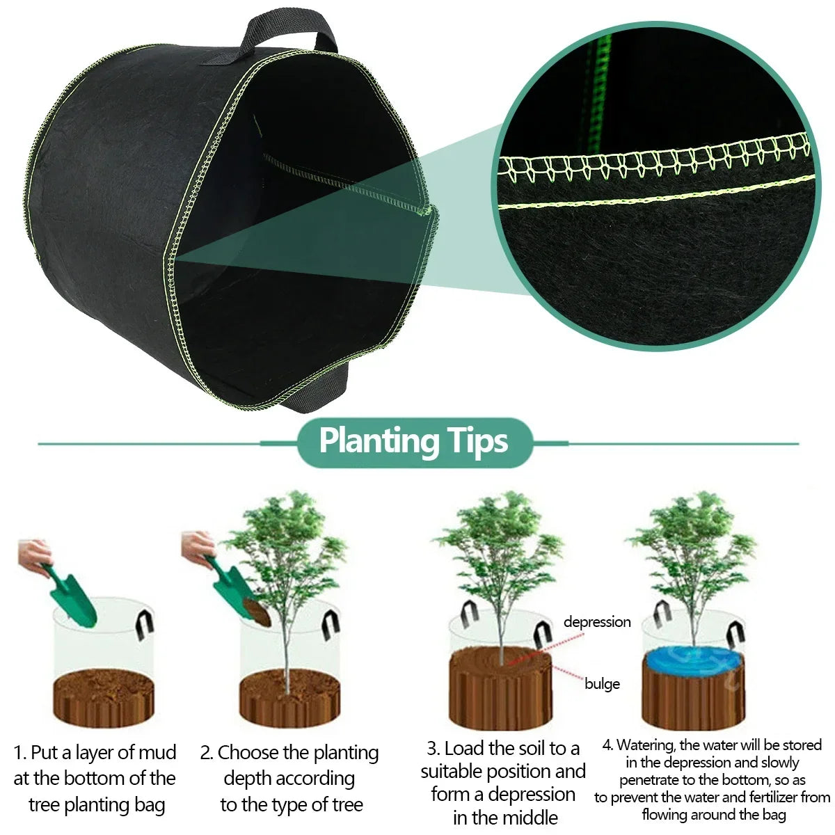 10 Gallon Fabric Grow Bags – Plant Pots with Sturdy Handles
