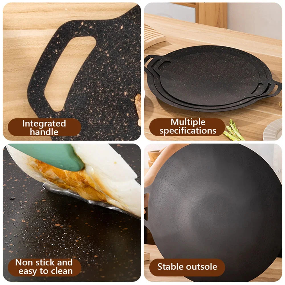 Korean Round BBQ Grill Pan | Non-Stick Maifan Stone 28–34cm