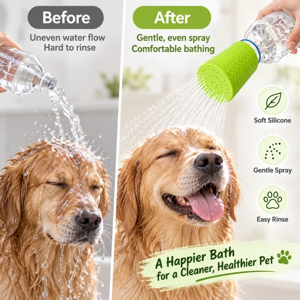 Portable Silicone Pet Bath Shower Head Sprayer – Dogs & Cats