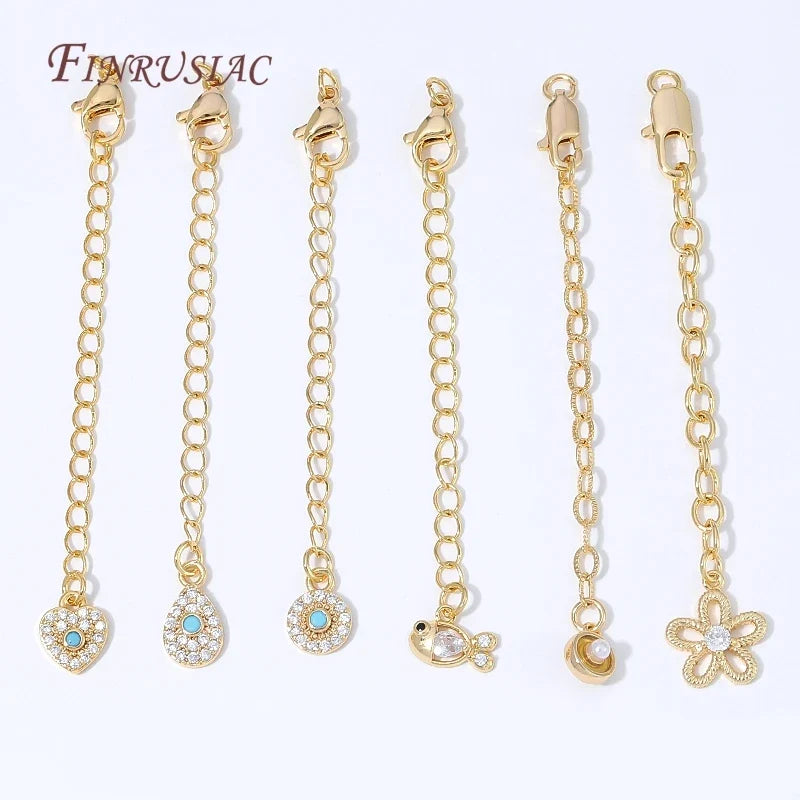 18K Gold Plated Necklace Extender Chain with Lobster Clasp