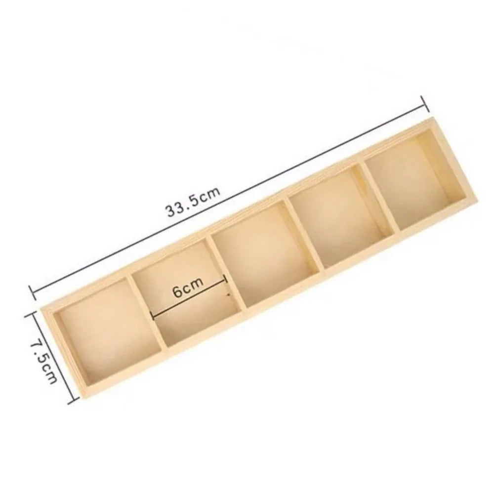Multi-Grid Wood Succulent Tray & Desktop Organizer Holder