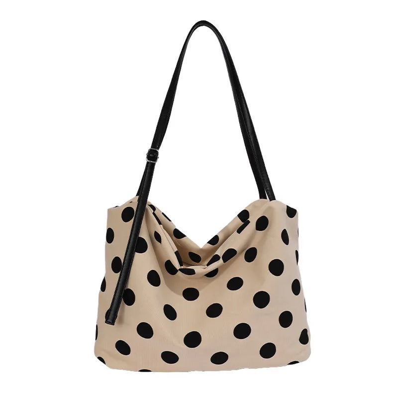 Vintage Polka Dot Cotton-Linen Shoulder Bag – Nixie