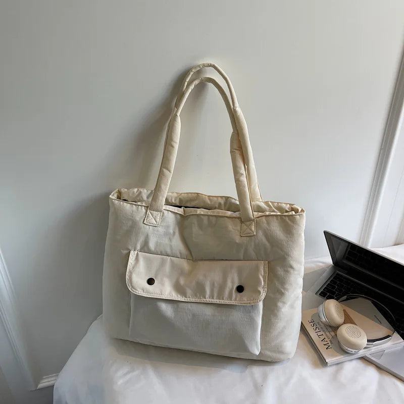 Women's Large Capacity Lightweight Cotton Tote Shoulder Bag
