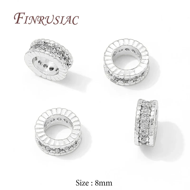 18K Gold Plated Zircon Round Spacer Beads 4mm 6mm 8mm – DIY