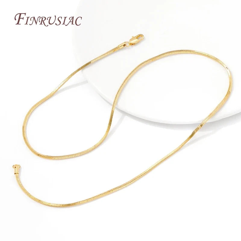 18K Gold Plated Snake Chain Necklace 50CM – Unisex DIY Jewelry