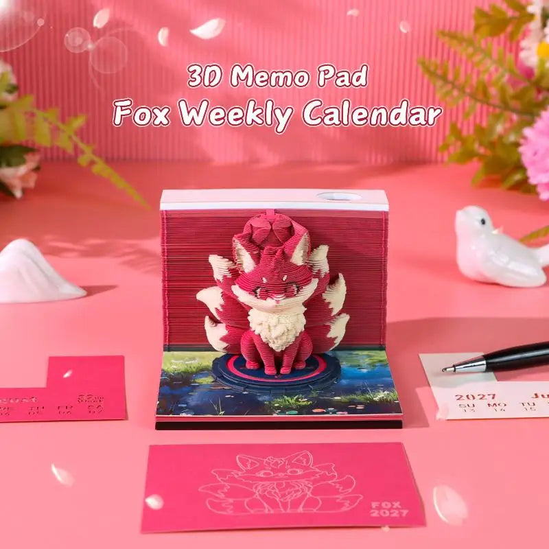 2027 3D Tear-Away Desk Calendar – Paper Carving Art Memo Pad