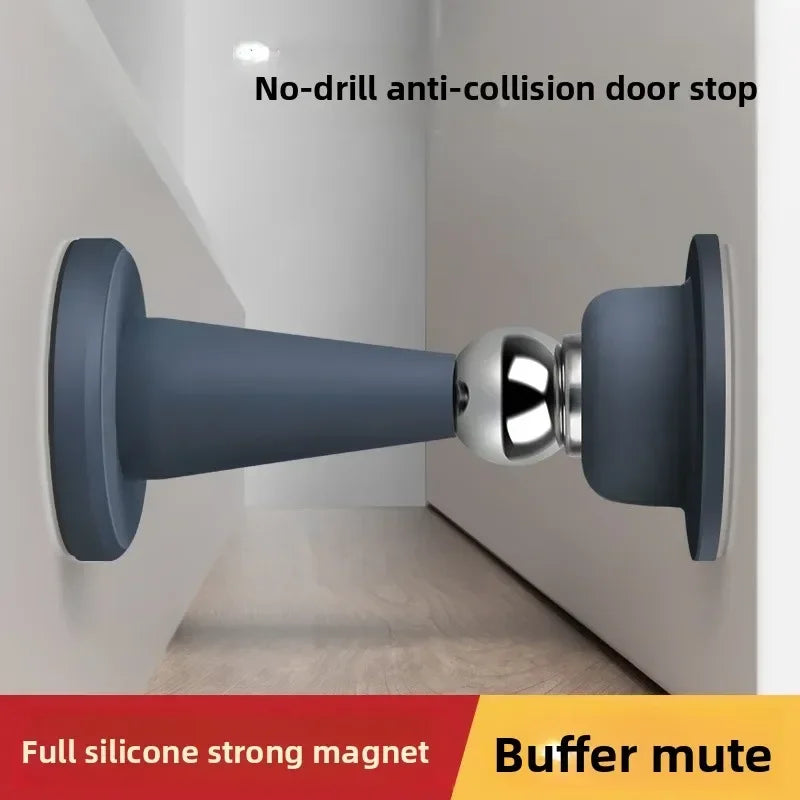 No-Drill Silicone Door Stopper – Suction Floor & Wall Guard
