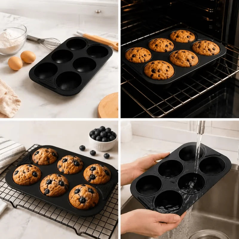 Silicone Air Fryer Pot & Muffin Cupcake Molds – 2pc Set