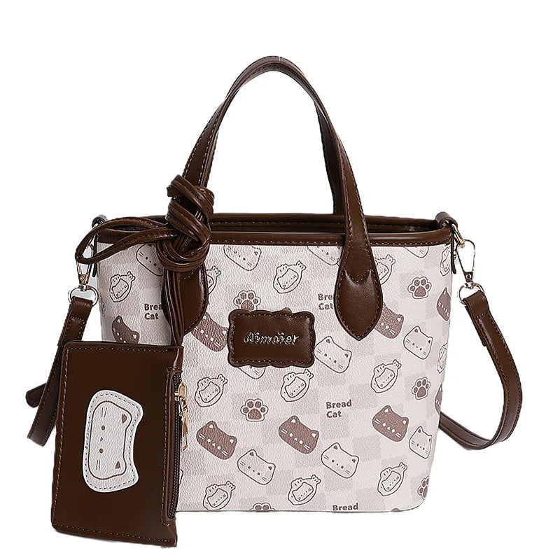 Women's PU Leather Bucket Bag – Casual Shoulder Handbag