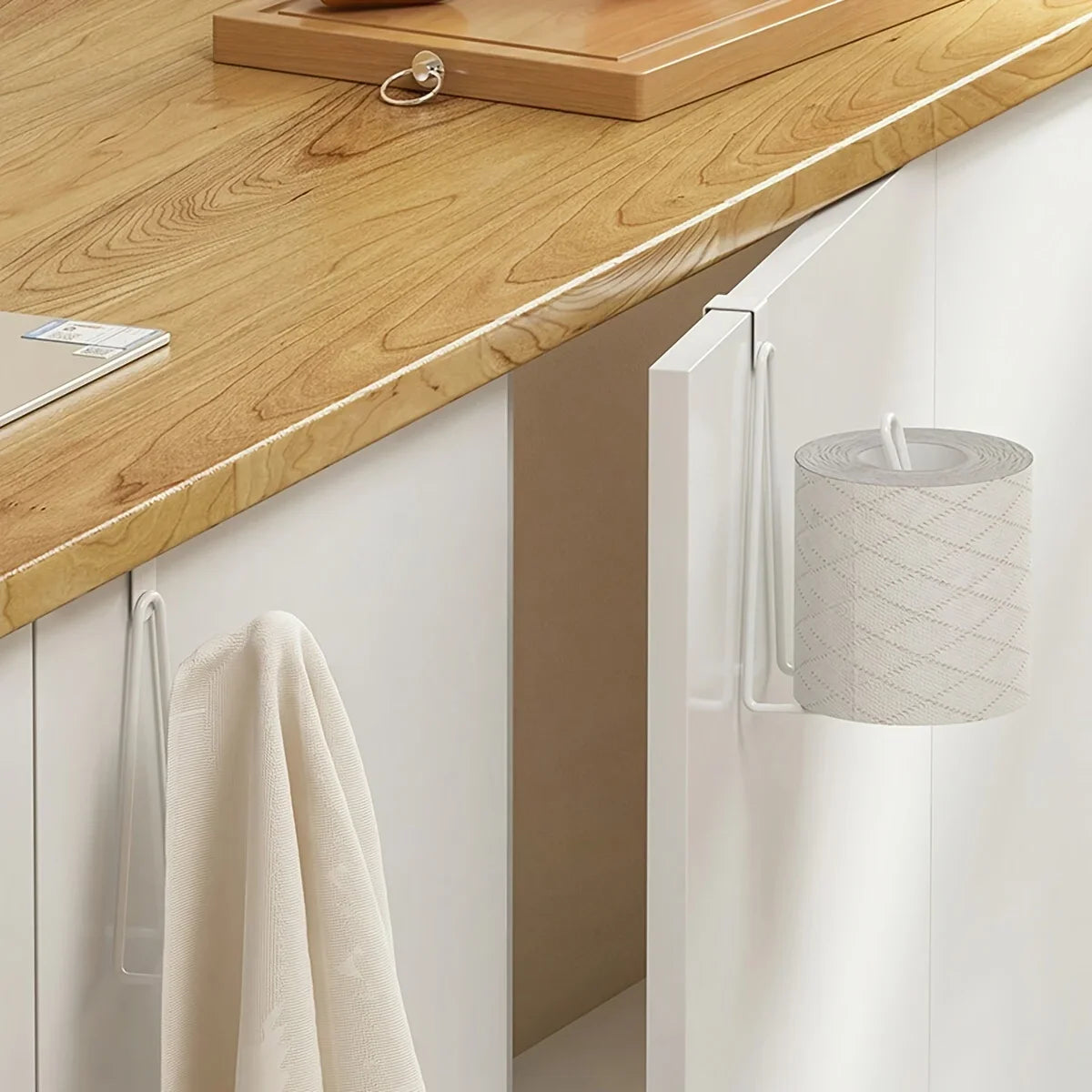 Forged Iron Wall-Mounted Toilet Paper Holder No-Drill Shelf