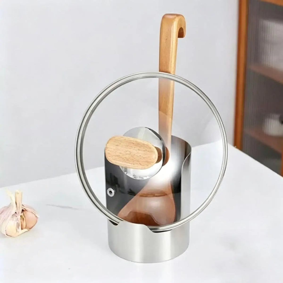 Stainless Steel Pot Lid & Utensil Holder | Kitchen Organizer