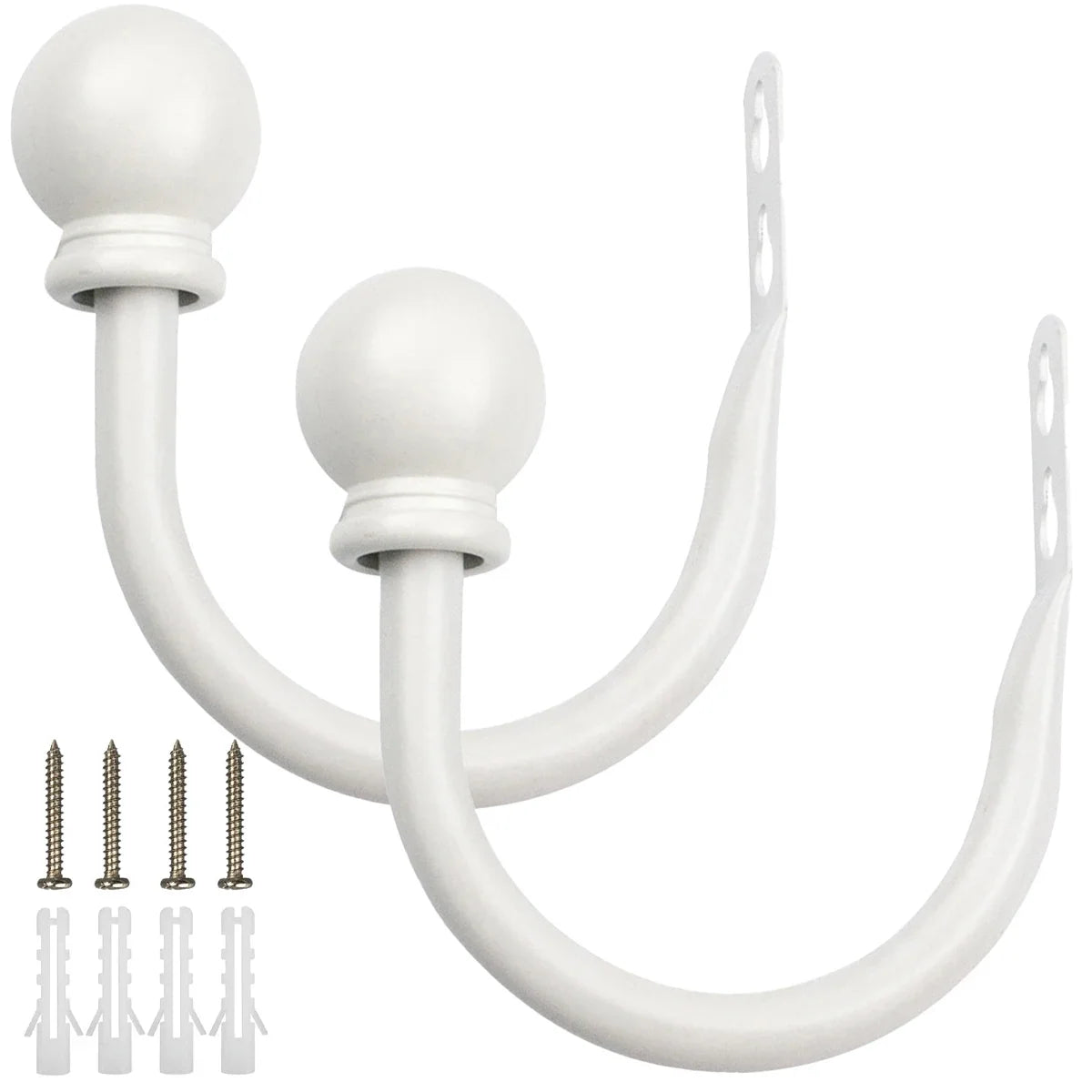 2Pcs Metal Curtain Holdbacks U-Shape Wall Tie Back Hooks