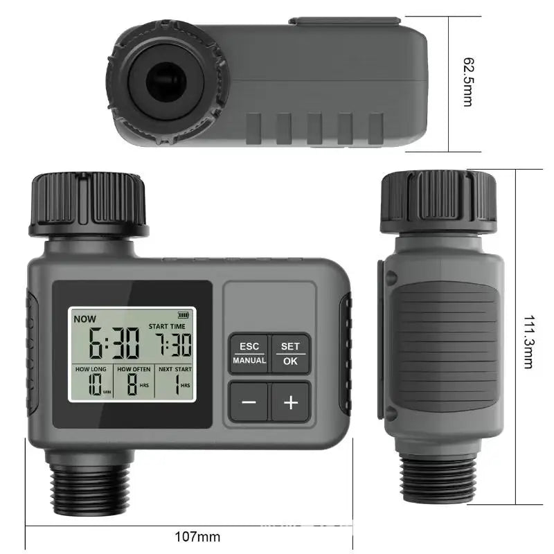 Automatic Garden Water Timer IPX7 LCD Irrigation Scheduler