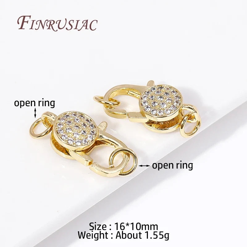 18K Gold Plated Zircon Lobster Clasps – DIY Jewelry Findings