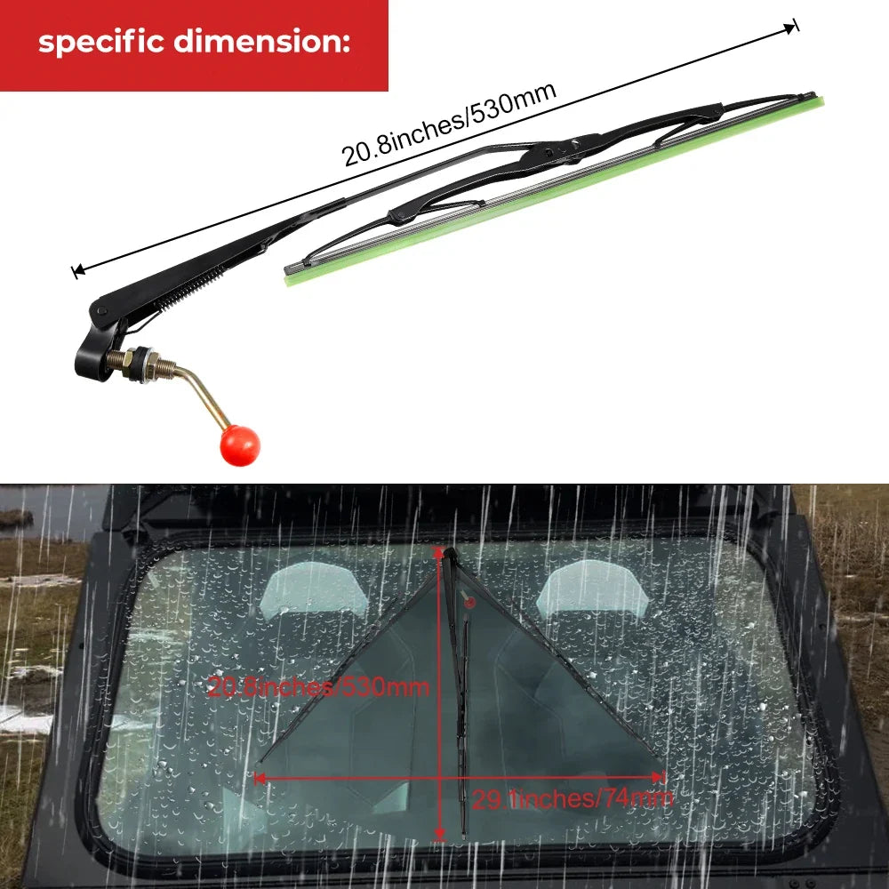 KEMIMOTO UTV Manual Windshield Wiper Kit – Polaris Can-Am