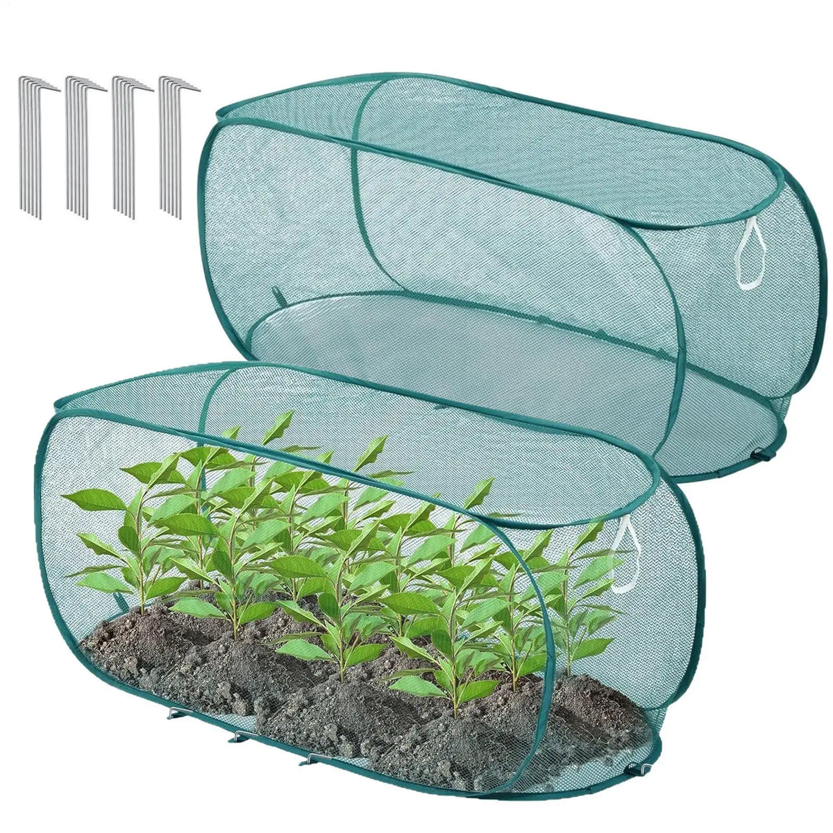 Pop-Up Fine Mesh Plant Covers 2-Pack | Foldable Garden Protector