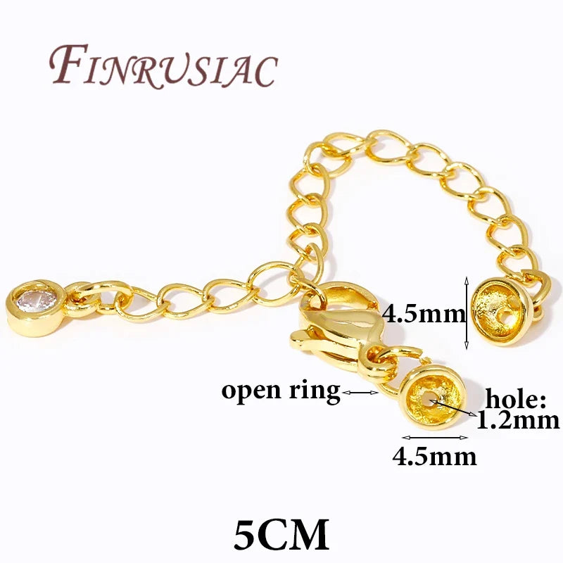 18K Gold Plated Extension Tail Chains with Lobster Clasps – DIY