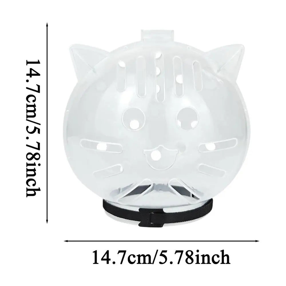 Transparent Cat Muzzle – Breathable Grooming Helmet