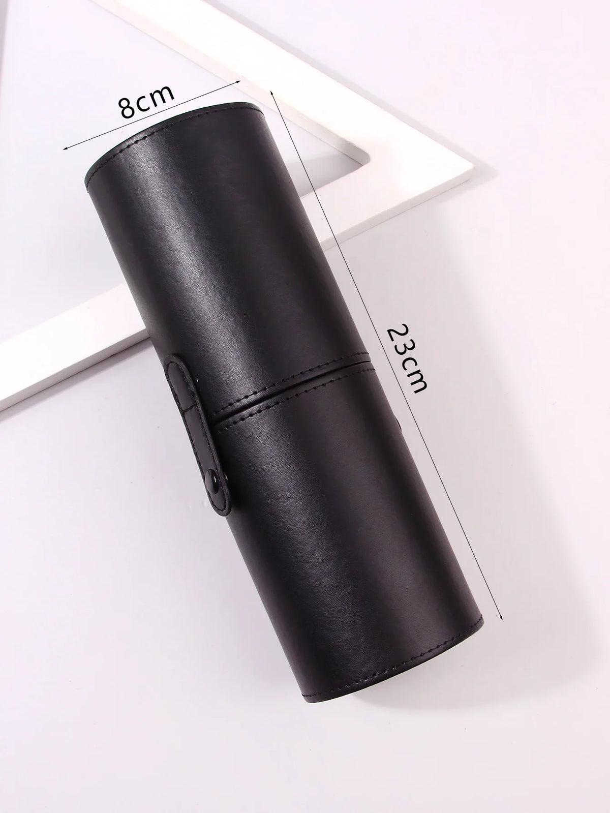PU Leather Makeup Brush Holder & Desktop Organizer Bucket