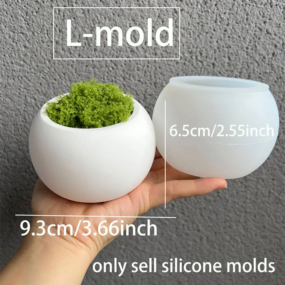 Spherical Silicone Mold for Concrete Pot, Resin & Candle DIY