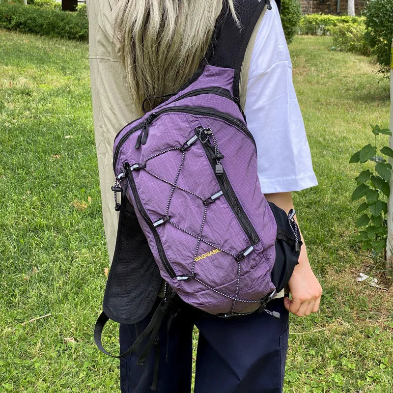 Nixie Color-Block Plaid Hiking Backpack – Unisex Travel Bag