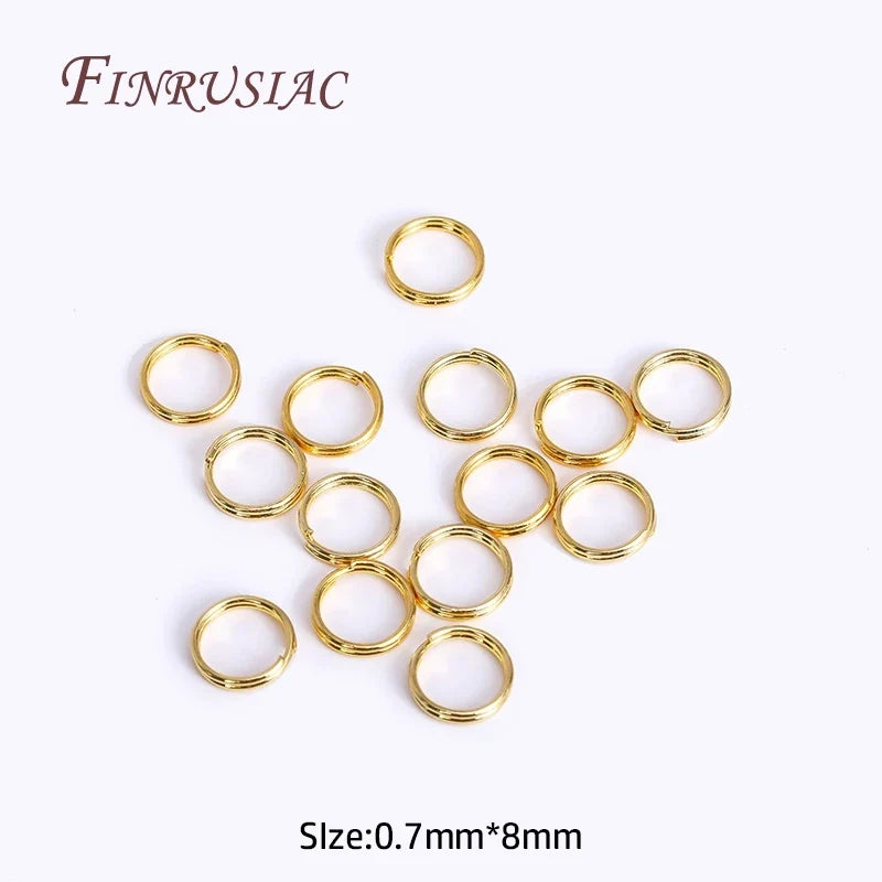 100Pcs 18K Gold Plated Brass Double Loop Jump Rings | DIY