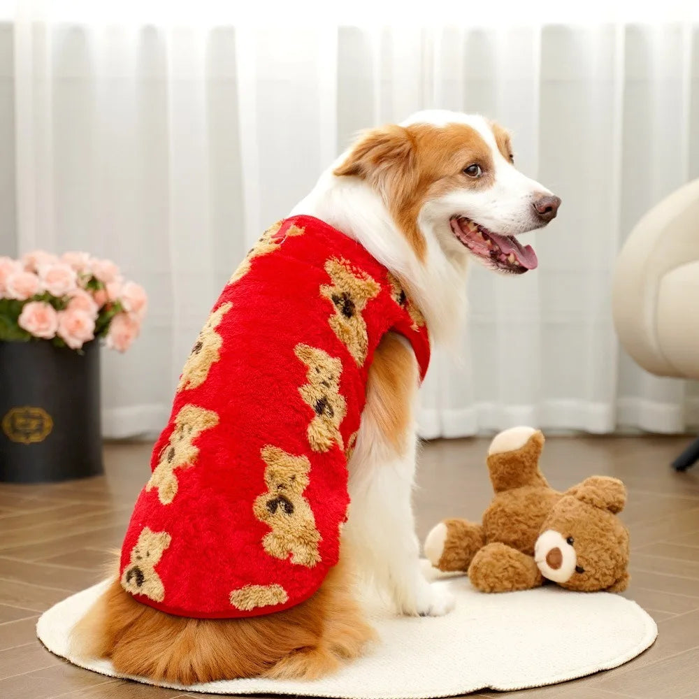 Winter Dog Sweater Vest – Bear Fleece XS–9XL Pet Clothes